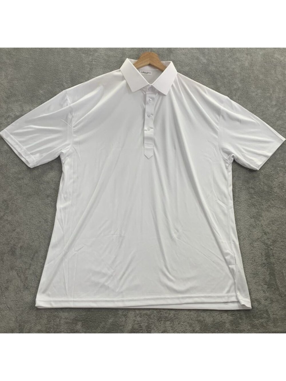 Collars and Co Dress Collar Polo Shirt Mens 2XL White Short Sleeve Button Down